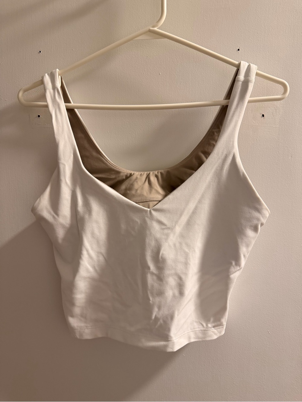 lululemon athletica Align White Tank with Beige Lining